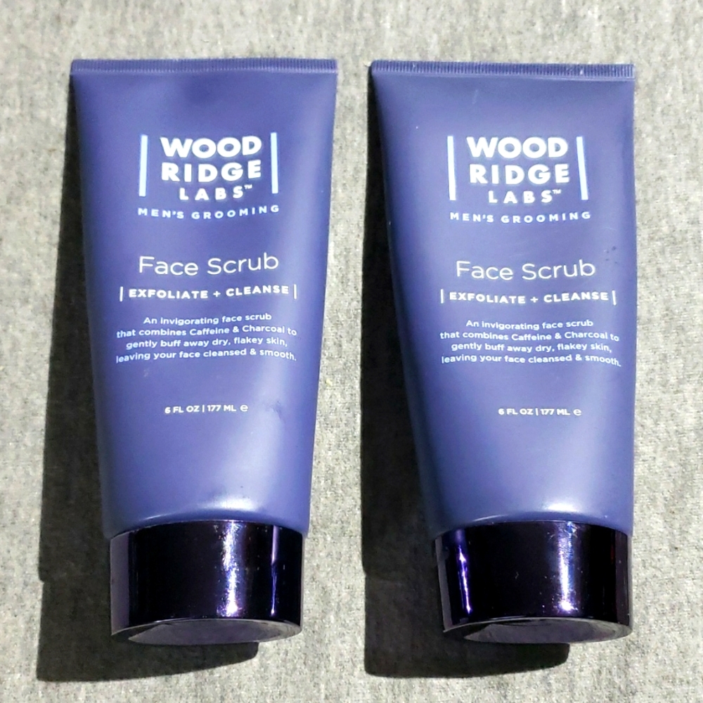 Wood Ridge Labs Men's Grooming Face Scrub Exfoliate + Cleanse 6 oz. Two